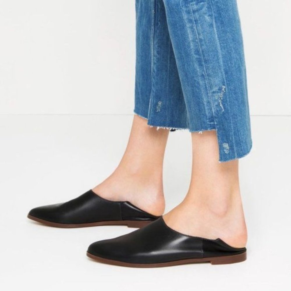 Zara Leather Slippers Babouches Slides